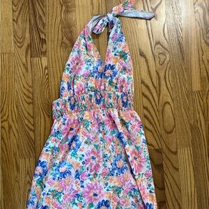 Floral Halter Sundress - Pink Floral